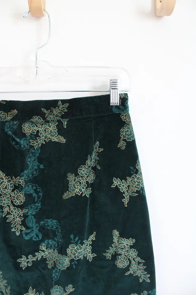 Earrings J Christopher Vintage Green Gold Floral Velvet Skirt 10 J Christopher