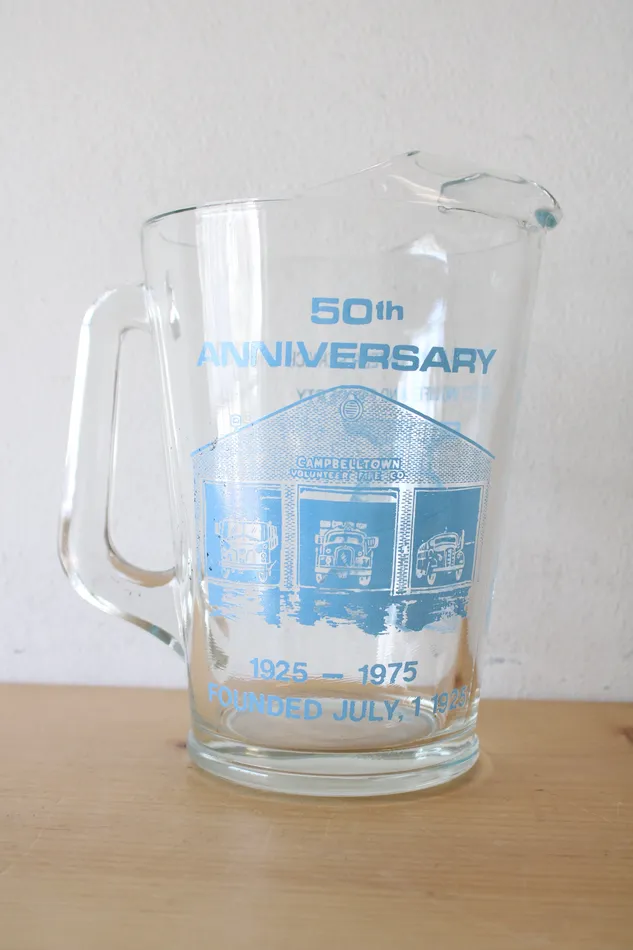 Earrings Jubilee Thrift 50th Anniversary Campbelltown Volunteer Fire Co Glass Pitcher