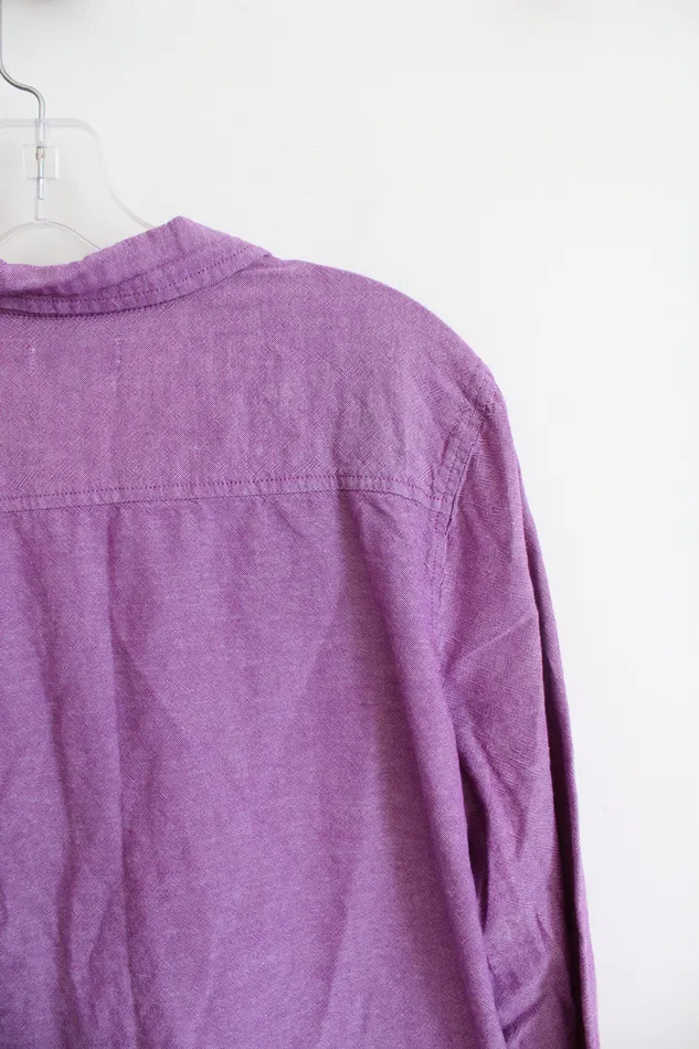 Earrings Jubilee Thrift Old Navy Purple Long Sleeved Button Down Top L
