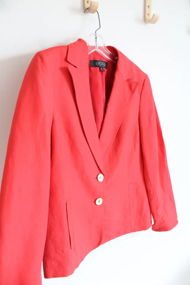 Earrings Kasper Kasper Poppy Linen Blend Blazer 12