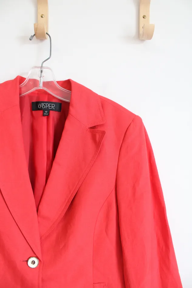 Earrings Kasper Kasper Poppy Linen Blend Blazer 12