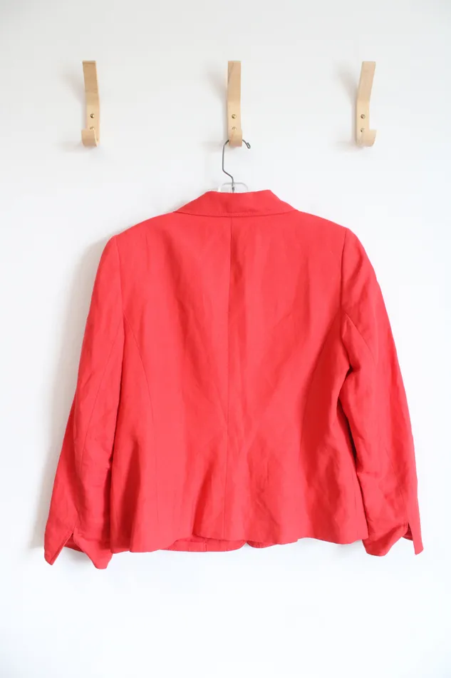 Earrings Kasper Kasper Poppy Linen Blend Blazer 12