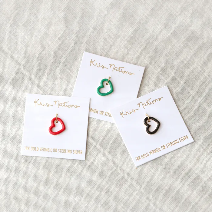 Earrings Kris Nations Heart Enamel Hoop Earring Charm