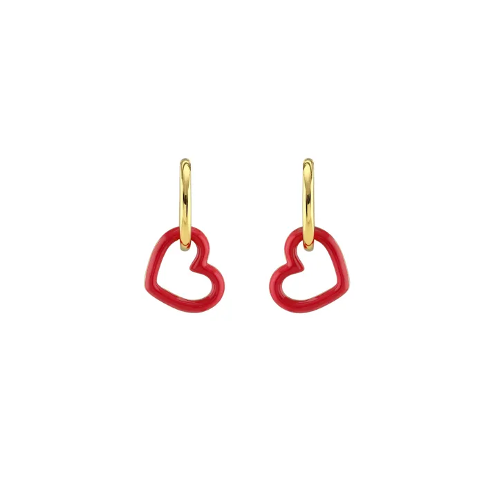 Earrings Kris Nations Heart Enamel Hoop Earring Charm