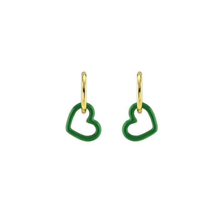 Earrings Kris Nations Heart Enamel Hoop Earring Charm