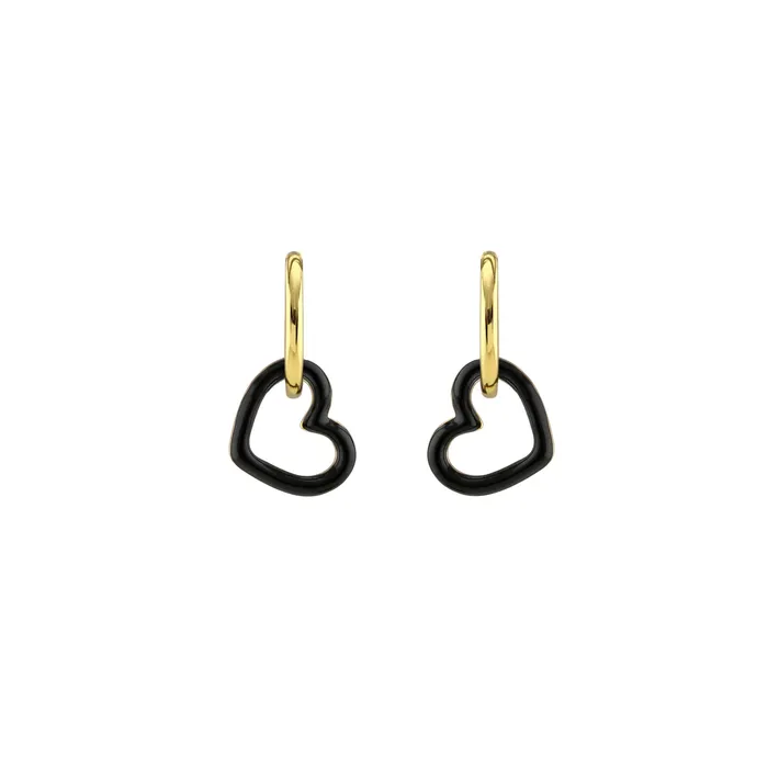 Earrings Kris Nations Heart Enamel Hoop Earring Charm
