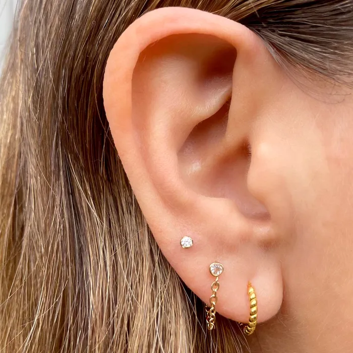 Earrings Kris Nations Twisted Hinged Huggie Hoop Earrings