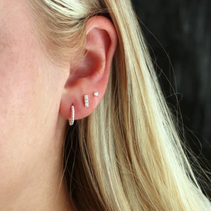 Earrings Kris Nations Twisted Hinged Huggie Hoop Earrings