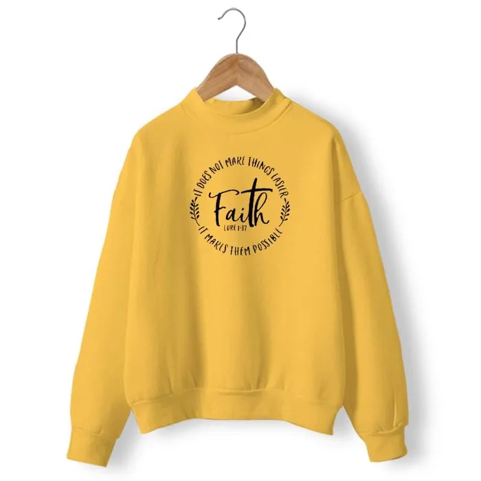 Earrings Lords Guidance Christian Sweatshirt br Faith Makes Things Possible