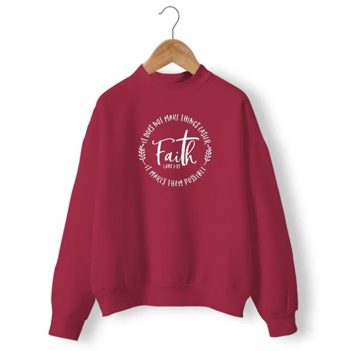 Earrings Lords Guidance Christian Sweatshirt br Faith Makes Things Possible