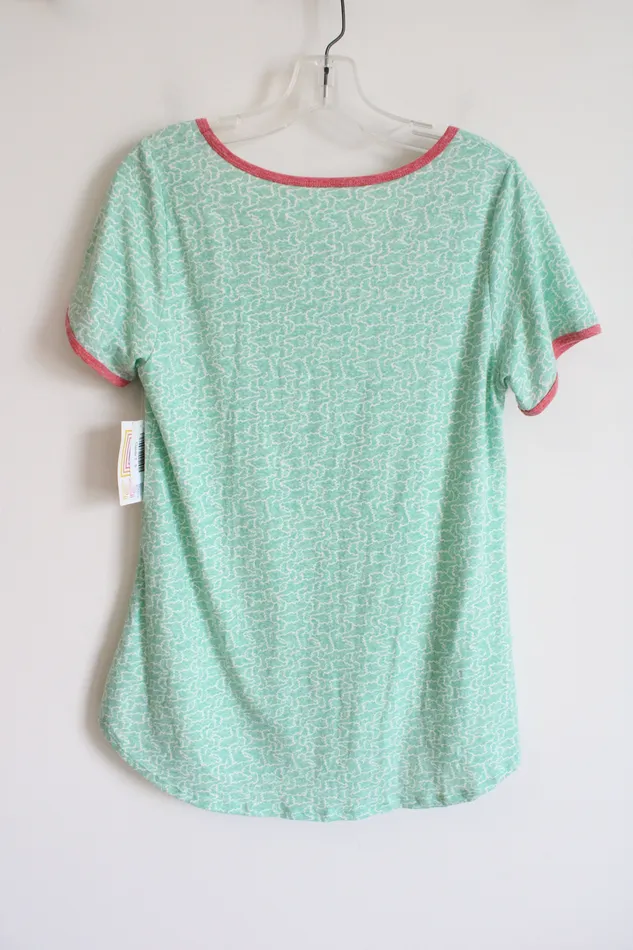 Earrings LuLaRoe NEW LuLaRoe Green Pink Classic Tee S