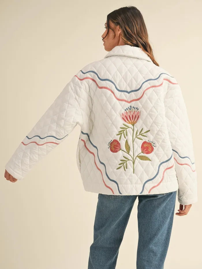 Earrings Mable Daphne Embroidered Quilted Jacket
