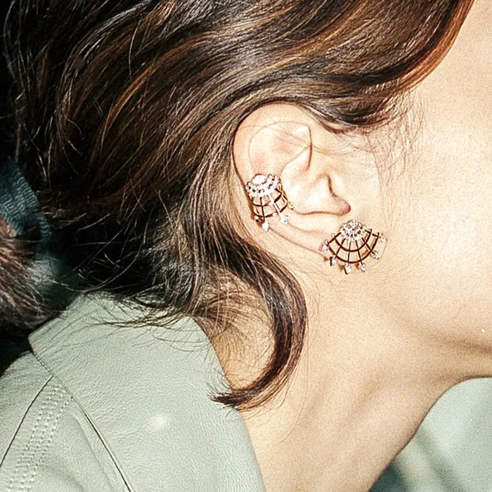 Earrings Maxi Diamond Rail Stud Earring Kismet By Milka