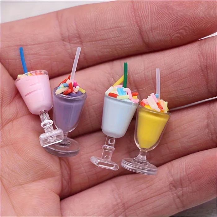 Earrings Miniatures by NC Miniature Ice Cream Set For Dollhouses 112 Scale 4Piece Miniature Food