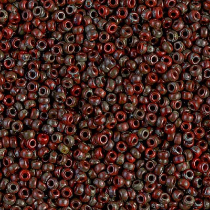 Earrings Miyuki Seed Beads 80 Picasso Opaque Red Garnet 4513 Peppy Beads