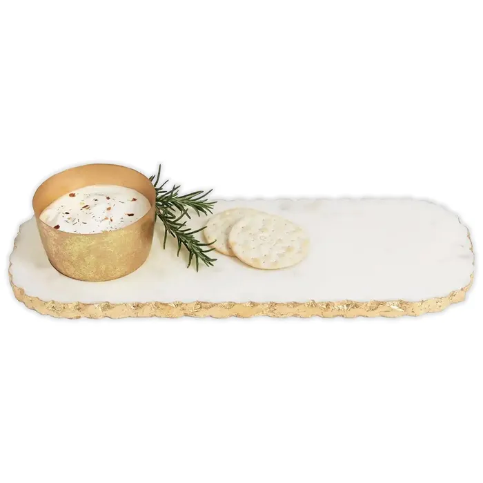 Earrings MUDPIE Mudpie Chipped Marble Dip and Serving Tray Set 2Piece