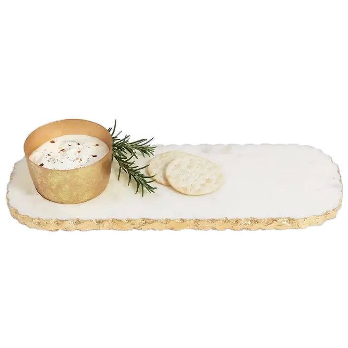 Earrings MUDPIE Mudpie Chipped Marble Dip and Serving Tray Set 2Piece