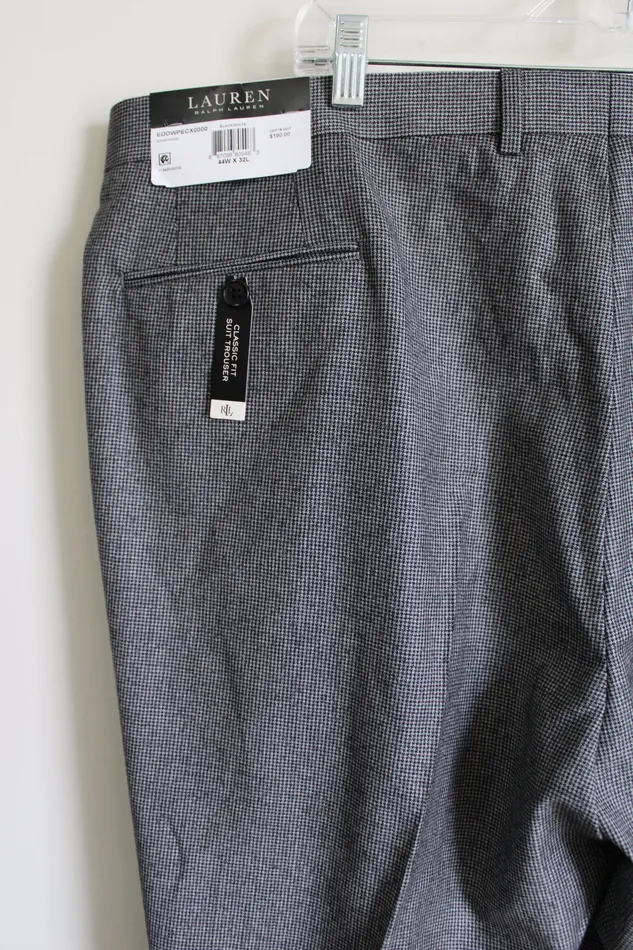 Earrings NEW Ralph Lauren Gray Houndstooth Classic Fit Suit Trouser 44X32 Ralph Lauren