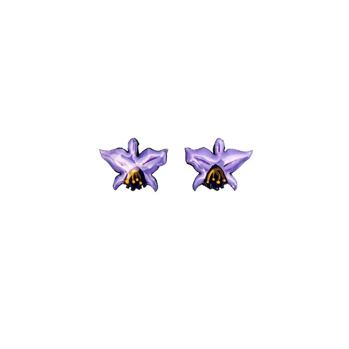 Earrings NUEZ MOSCADA Orchid Wood Stud Earrings
