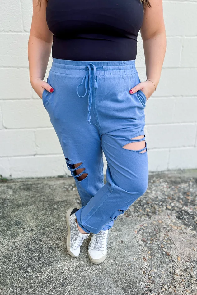Earrings Oddi Comfort Zone Distressed Jogger Pants