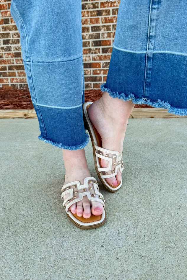 Earrings Olem Piper Studded Sandals Nude