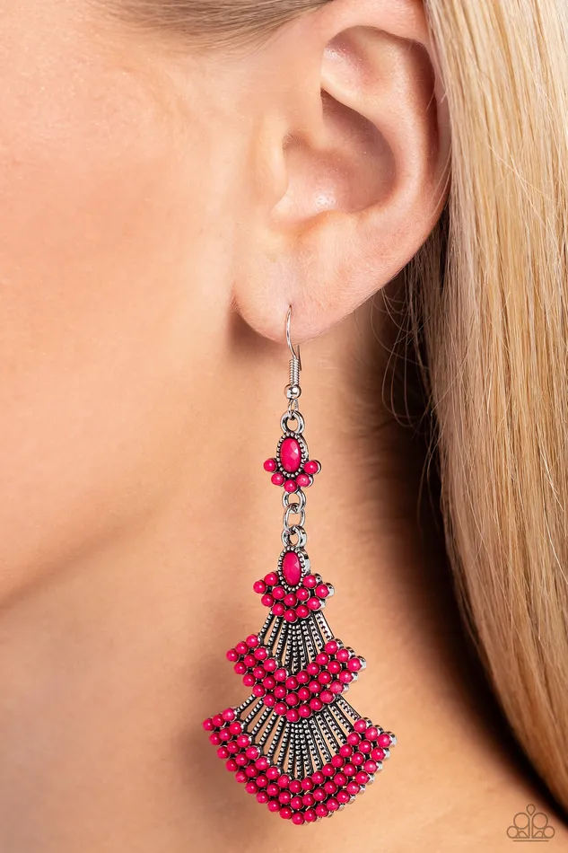 Earrings Paparazzi Accessories Eastern Expression Pink