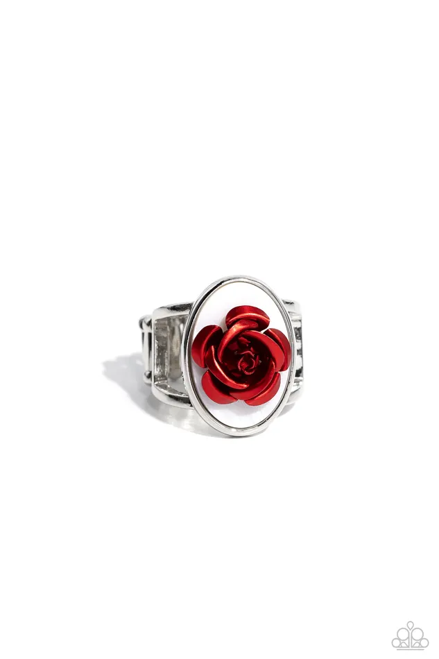 Earrings Paparazzi Accessories ROSE to My Heart Red