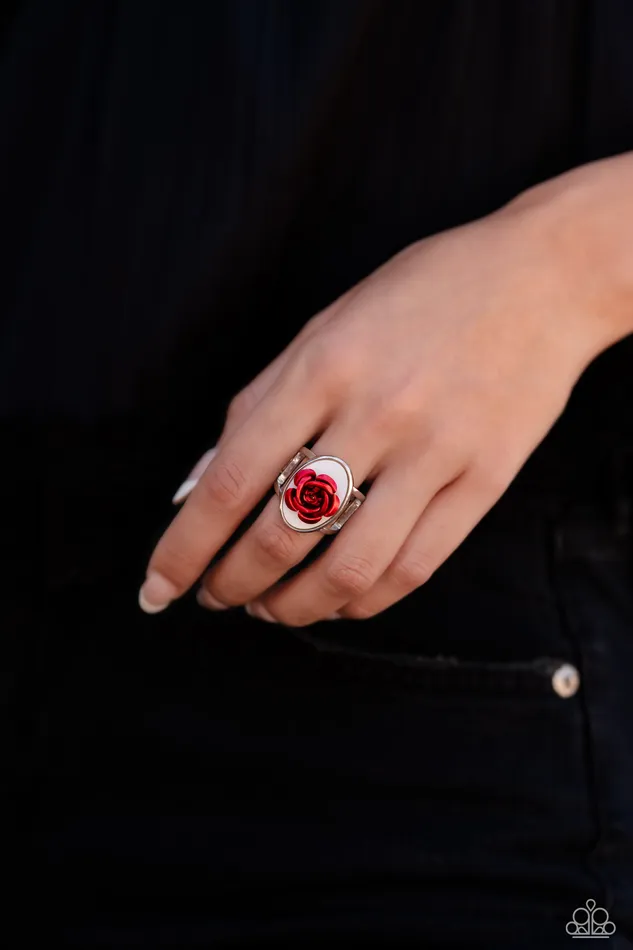Earrings Paparazzi Accessories ROSE to My Heart Red