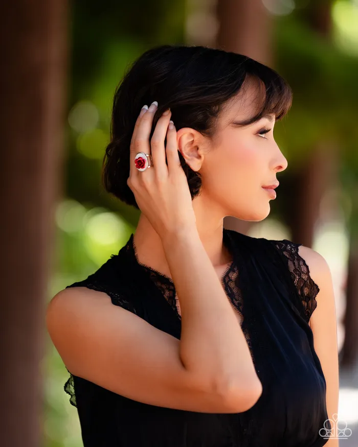 Earrings Paparazzi Accessories ROSE to My Heart Red