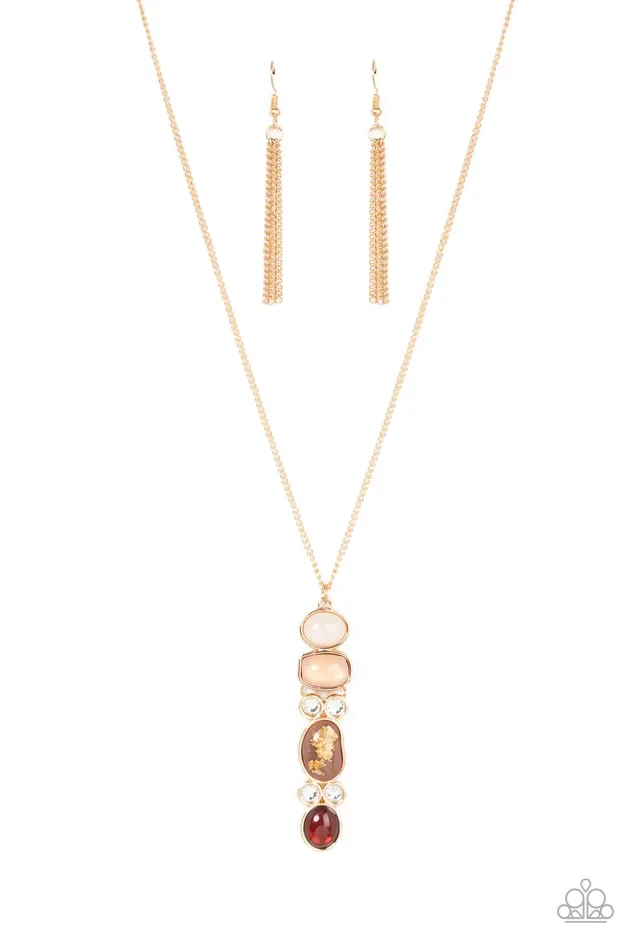 Earrings Paparazzi Accessories Totem Treasure Brown