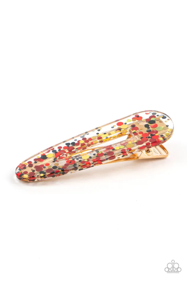 Earrings Paparazzi Accessories Wish Upon a Sequin Red