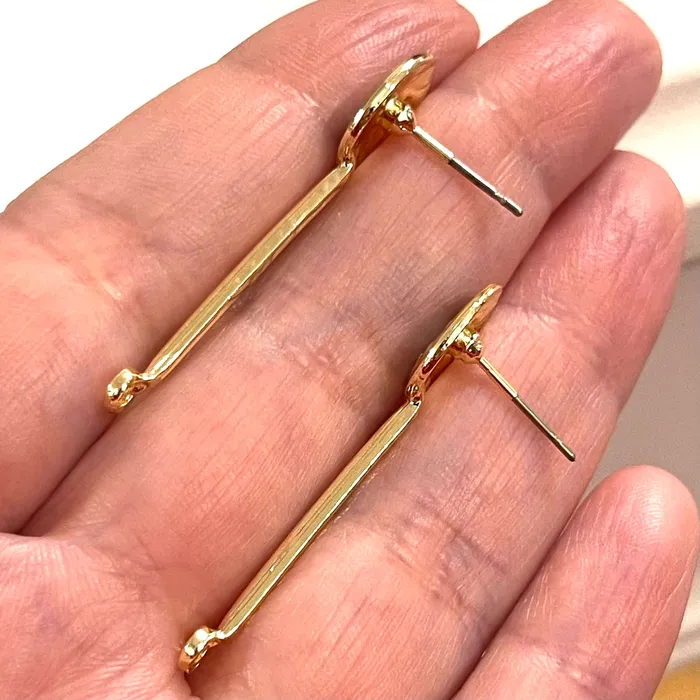 Earrings Peppy Beads 24Kt Gold Plated Brass Evil Earrings Pair of Gold Plated Brass Turquoise Enamelled Earring with Rubber Backs Earrings Peppy Beads 24Kt Gold Plated Brass Evil Earrings Pair of Gold Plated Brass Turquoise Enamelled Earring with Rubber Backs