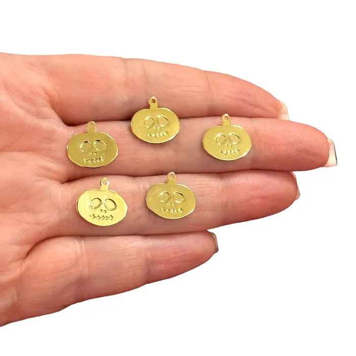 Earrings Peppy Beads 24Kt Gold Plated Pumpkin CharmsHalloween Pumkin Charms 5 pcs in a pack Earrings Peppy Beads 24Kt Gold Plated Pumpkin CharmsHalloween Pumkin Charms 5 pcs in a pack