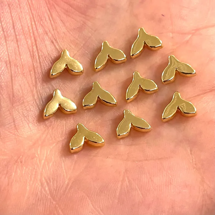 Earrings Peppy Beads 24Kt Gold Plated Whale Tail Spacer Charms 10 Pcs in a Pack Earrings Peppy Beads 24Kt Gold Plated Whale Tail Spacer Charms 10 Pcs in a Pack