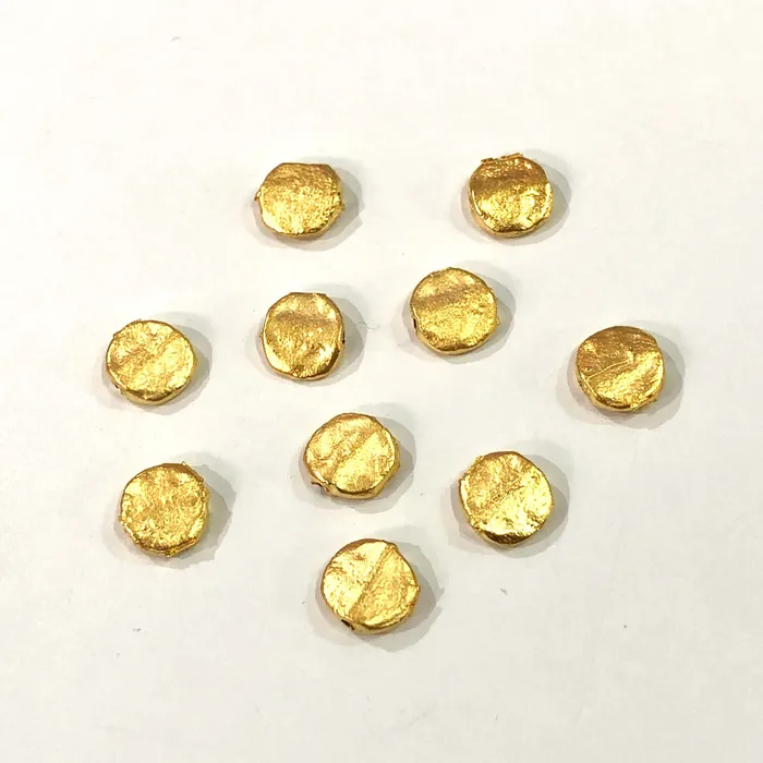 Earrings Peppy Beads 24Kt Matte Gold Plated 6mm Brass Spacers 24Kt Matte Gold Plated 6mm Brass Charms 10 Pcs in a Pack Earrings Peppy Beads 24Kt Matte Gold Plated 6mm Brass Spacers 24Kt Matte Gold Plated 6mm Brass Charms 10 Pcs in a Pack