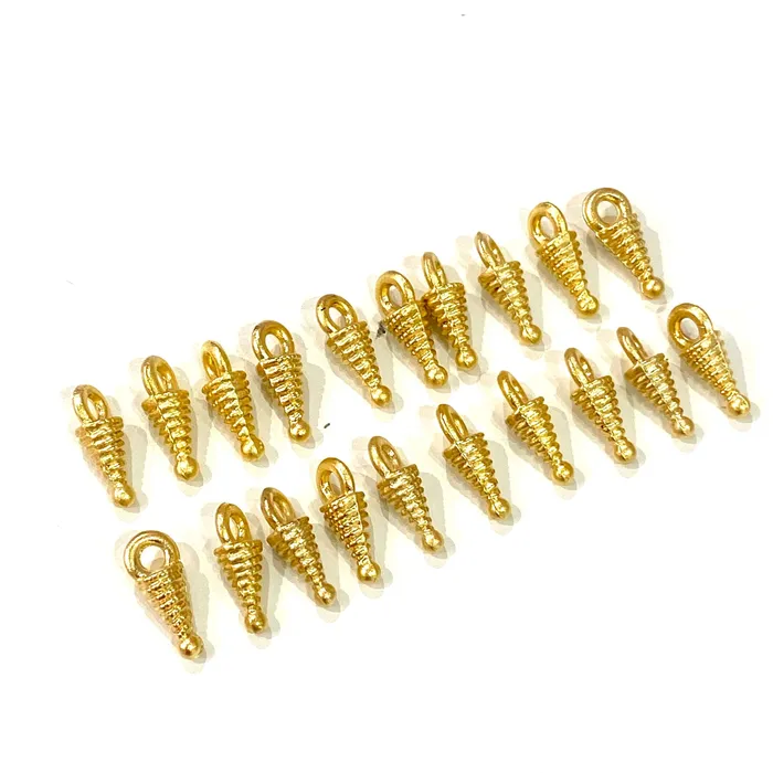 Earrings Peppy Beads 24Kt Matte Gold Plated Tiny Drop Charms 10 pcs in a pack Earrings Peppy Beads 24Kt Matte Gold Plated Tiny Drop Charms 10 pcs in a pack