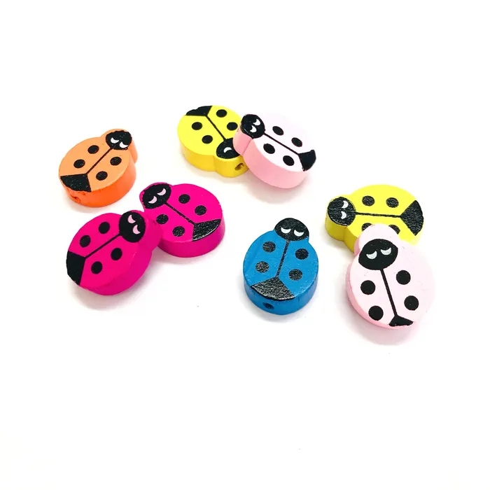 Earrings Peppy Beads Lady Bird Shaped Wooden Beads Wooden Lady Bird Beads Assorted 10 pcs in a pack Earrings Peppy Beads Lady Bird Shaped Wooden Beads Wooden Lady Bird Beads Assorted 10 pcs in a pack