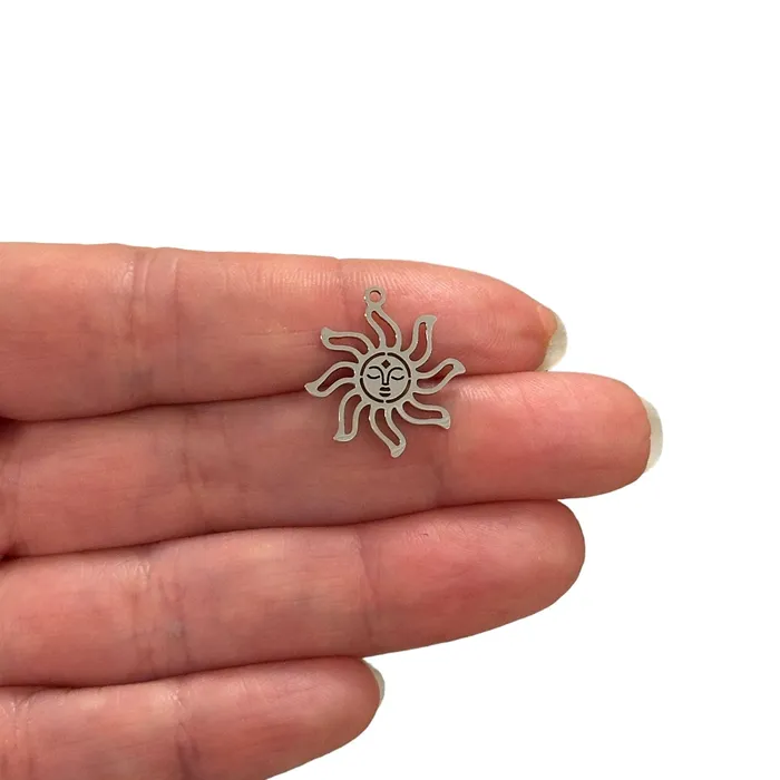 Earrings Peppy Beads Stainless Steel Sun Charm