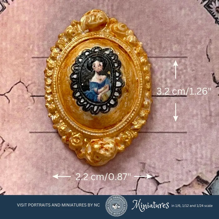 Earrings Portraits and Miniatures by NC Miniature Ornate Frames Set of 3 Diorama Dollhouse Accessories