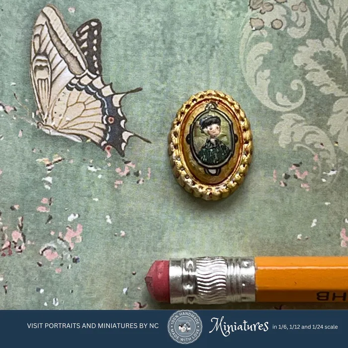 Earrings Portraits and Miniatures by NC Miniature Ornate Frames Set of 3 Diorama Dollhouse Accessories