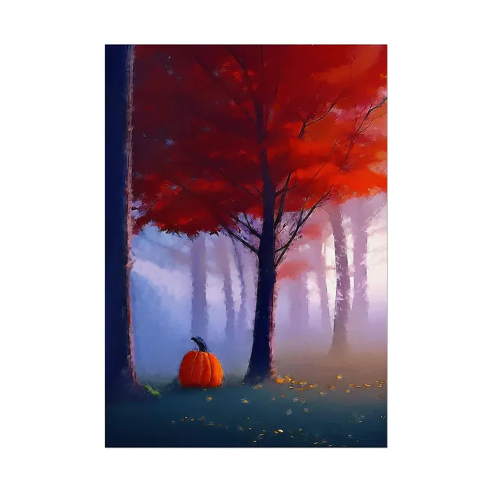 Earrings Portraits by NC Art Print Pumpkin in Forest