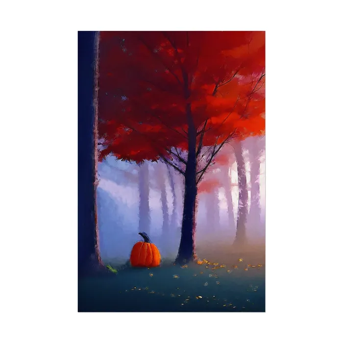 Earrings Portraits by NC Art Print Pumpkin in Forest