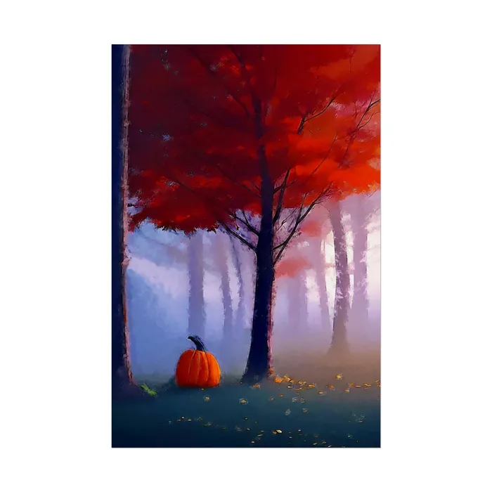 Earrings Portraits by NC Art Print Pumpkin in Forest
