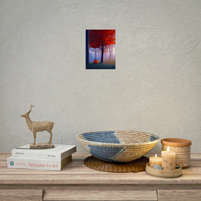 Earrings Portraits by NC Art Print Pumpkin in Forest