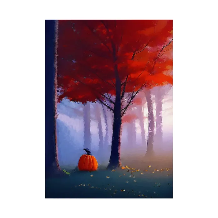 Earrings Portraits by NC Art Print Pumpkin in Forest