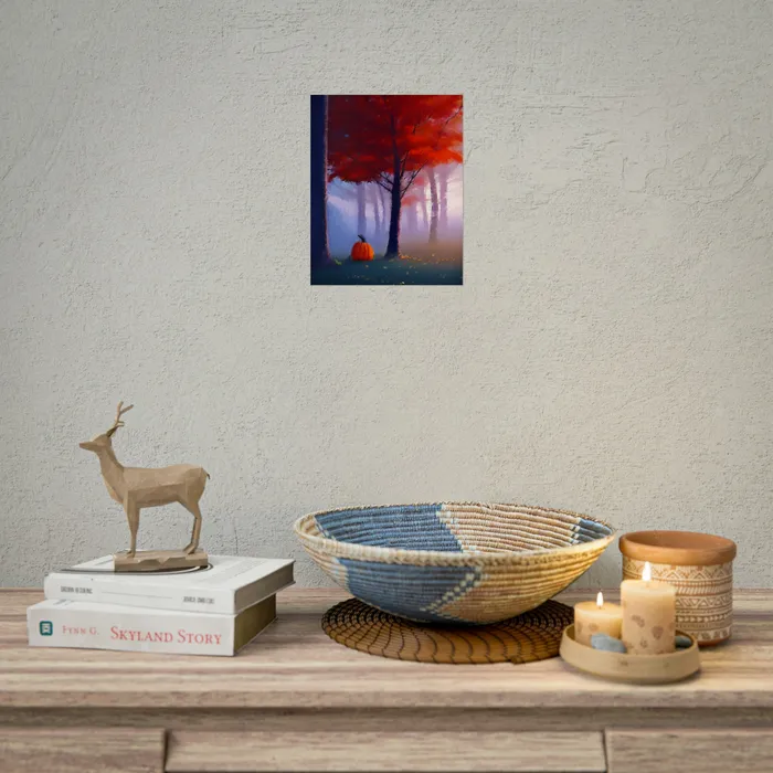 Earrings Portraits by NC Art Print Pumpkin in Forest