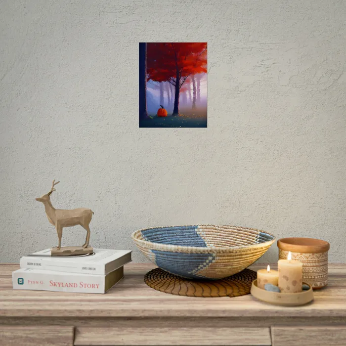 Earrings Portraits by NC Art Print Pumpkin in Forest