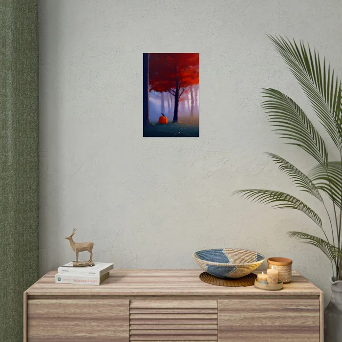 Earrings Portraits by NC Art Print Pumpkin in Forest