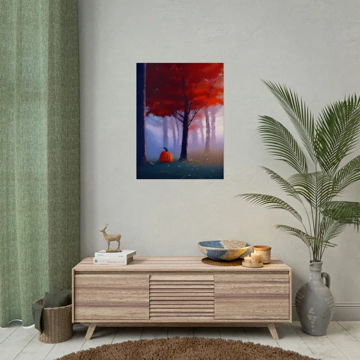 Earrings Portraits by NC Art Print Pumpkin in Forest