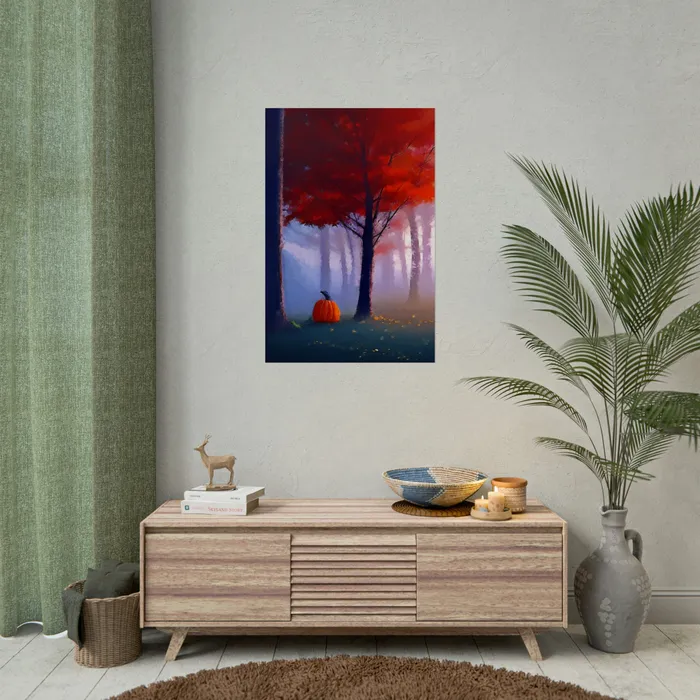 Earrings Portraits by NC Art Print Pumpkin in Forest